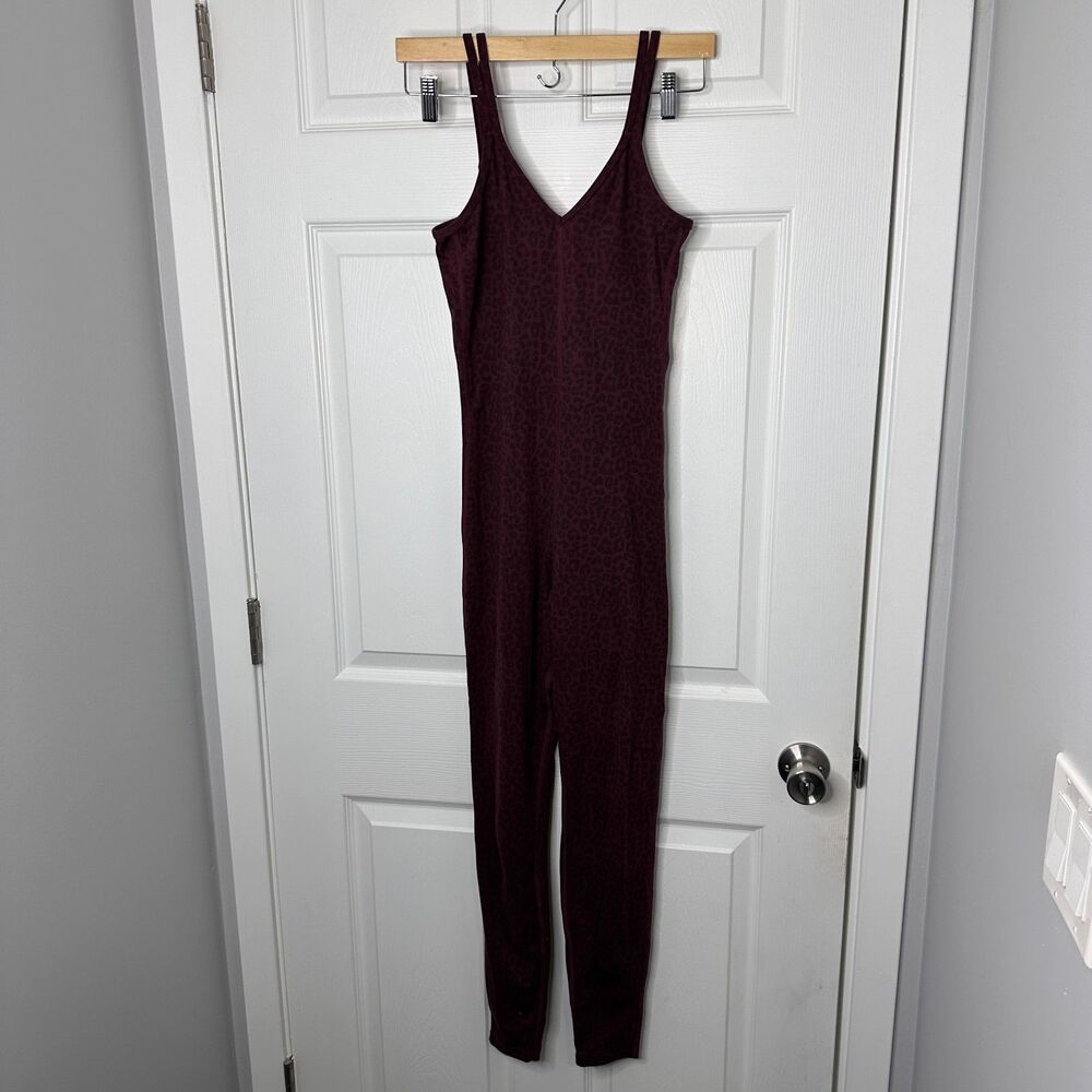 EveryDay Yoga Leopard Print Red Jumpsuit - Picture 4 of 10
